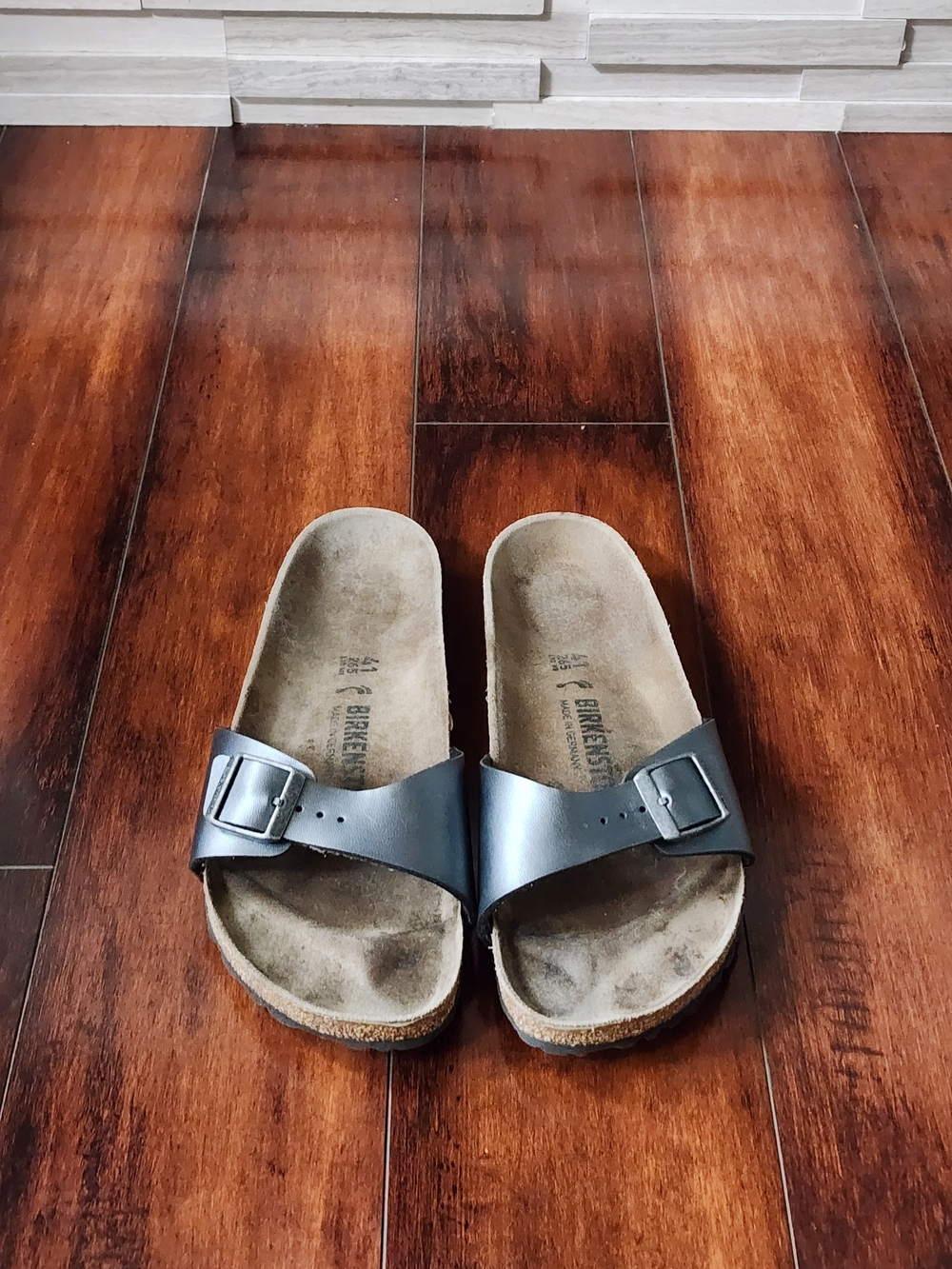 Birkenstock Madrid Metallic Gray Slide Sandals EU 41 US Women's 10 - Picture 2 of 8